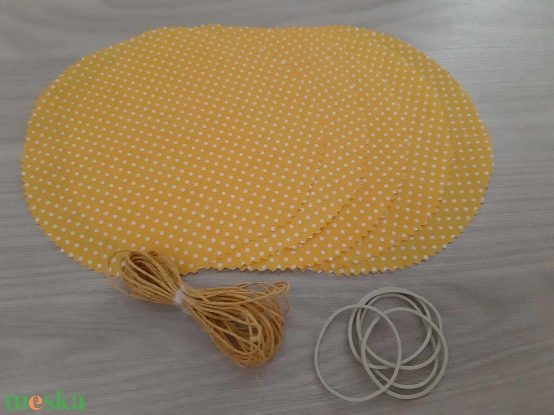 Befőttes tető szett - 5 db-os, napsárga, pötyis (barack) - otthon & életmód - konyhafelszerelés, tálalás - konyhai textil - edényfogó & edényfedő - Meska.hu Befőttes tető szett - 5 db-os, napsárga, pötyis (barack) - otthon & életmód - konyhafelszerelés, tálalás - konyhai textil - edényfogó & edényfedő - Meska.hu