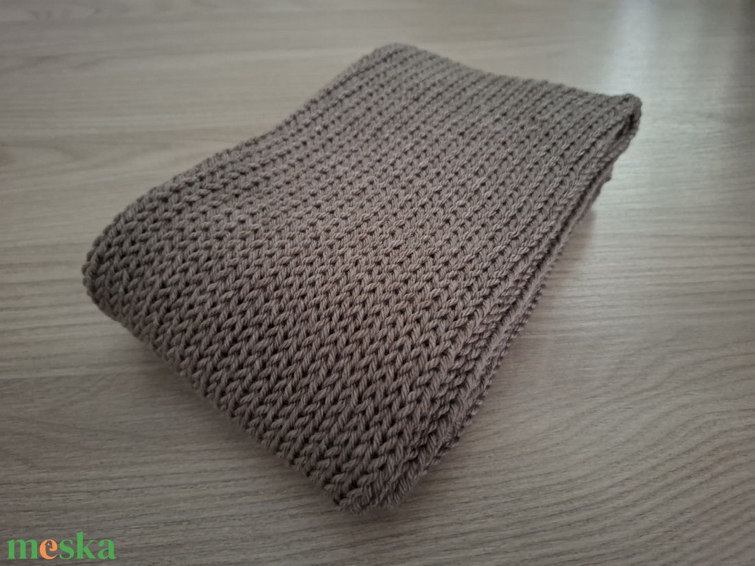Kötött csősál férfiaknak, puha fonalból - barnásszürke - ruha & divat - sál, sapka, kendő - sál - Meska.hu