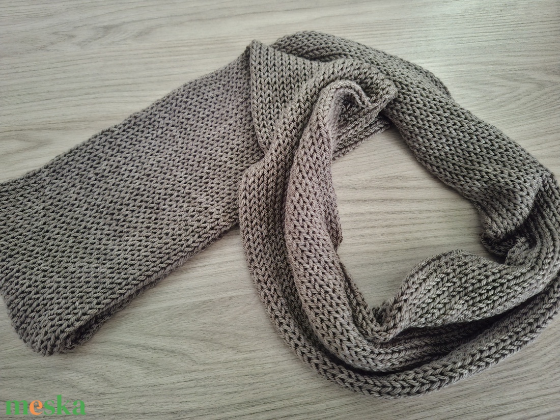 Kötött csősál férfiaknak, puha fonalból - barnásszürke - ruha & divat - sál, sapka, kendő - sál - Meska.hu