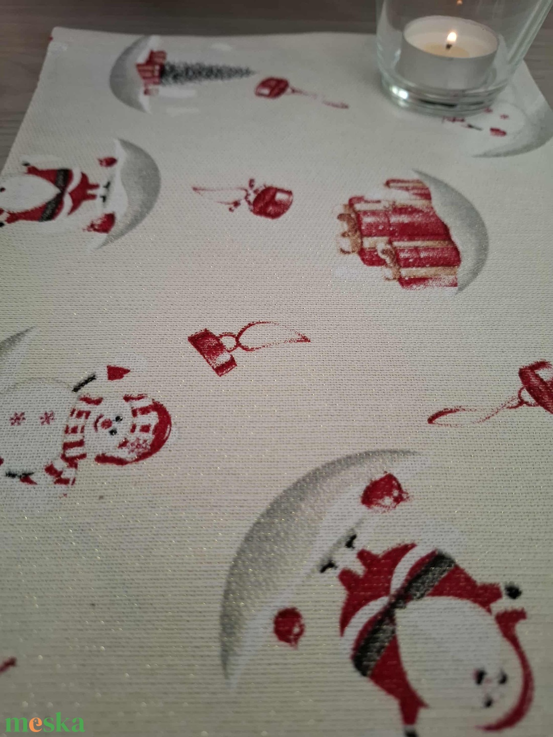 Mikulás zsák - csillogós, hóember és mikulás bácsi mintával - karácsony - mikulás - mikulás zsák - Meska.hu