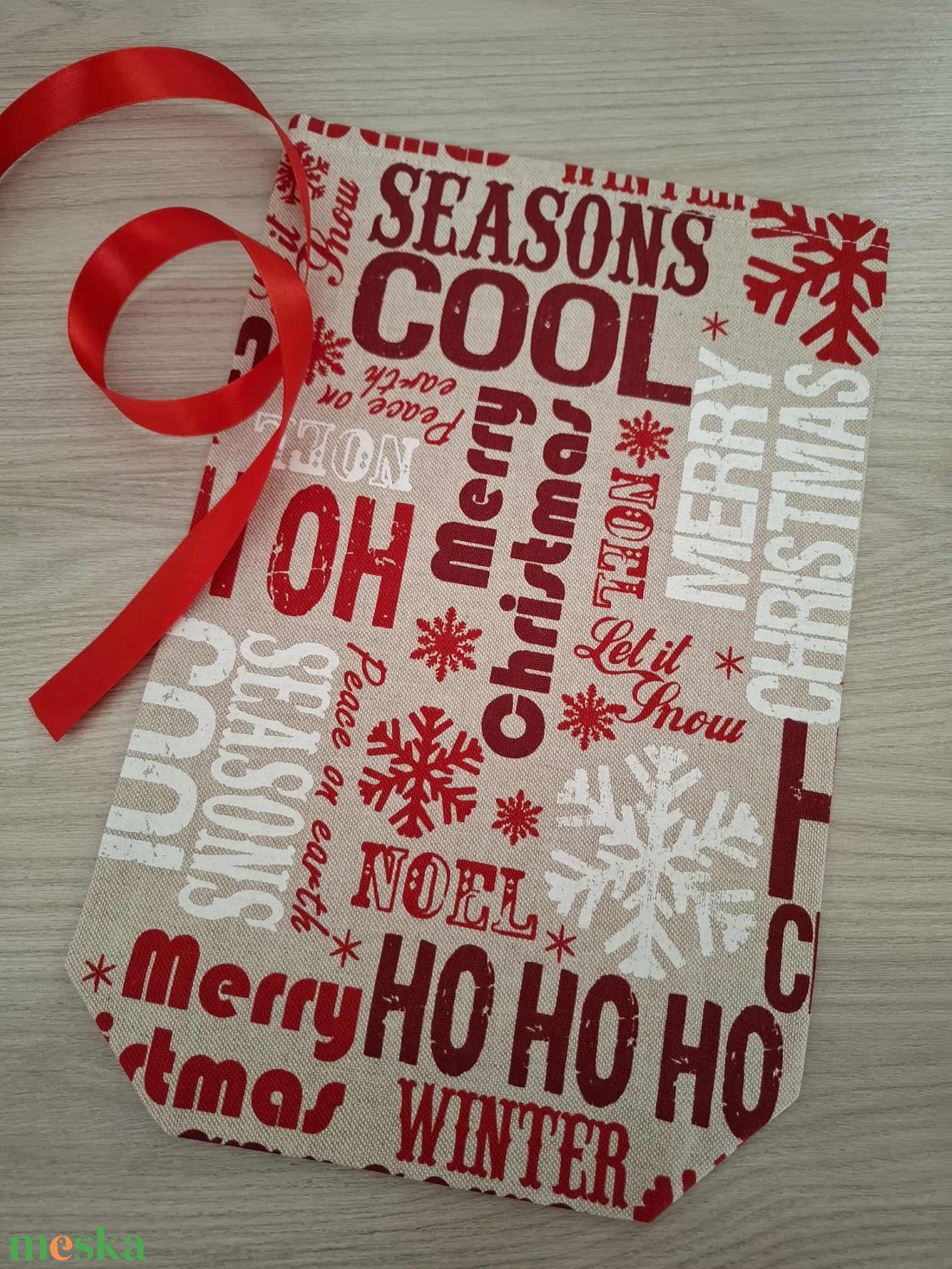 Mikulás zsák - ünnepi felirattal - karácsony - mikulás - mikulás zsák - Meska.hu