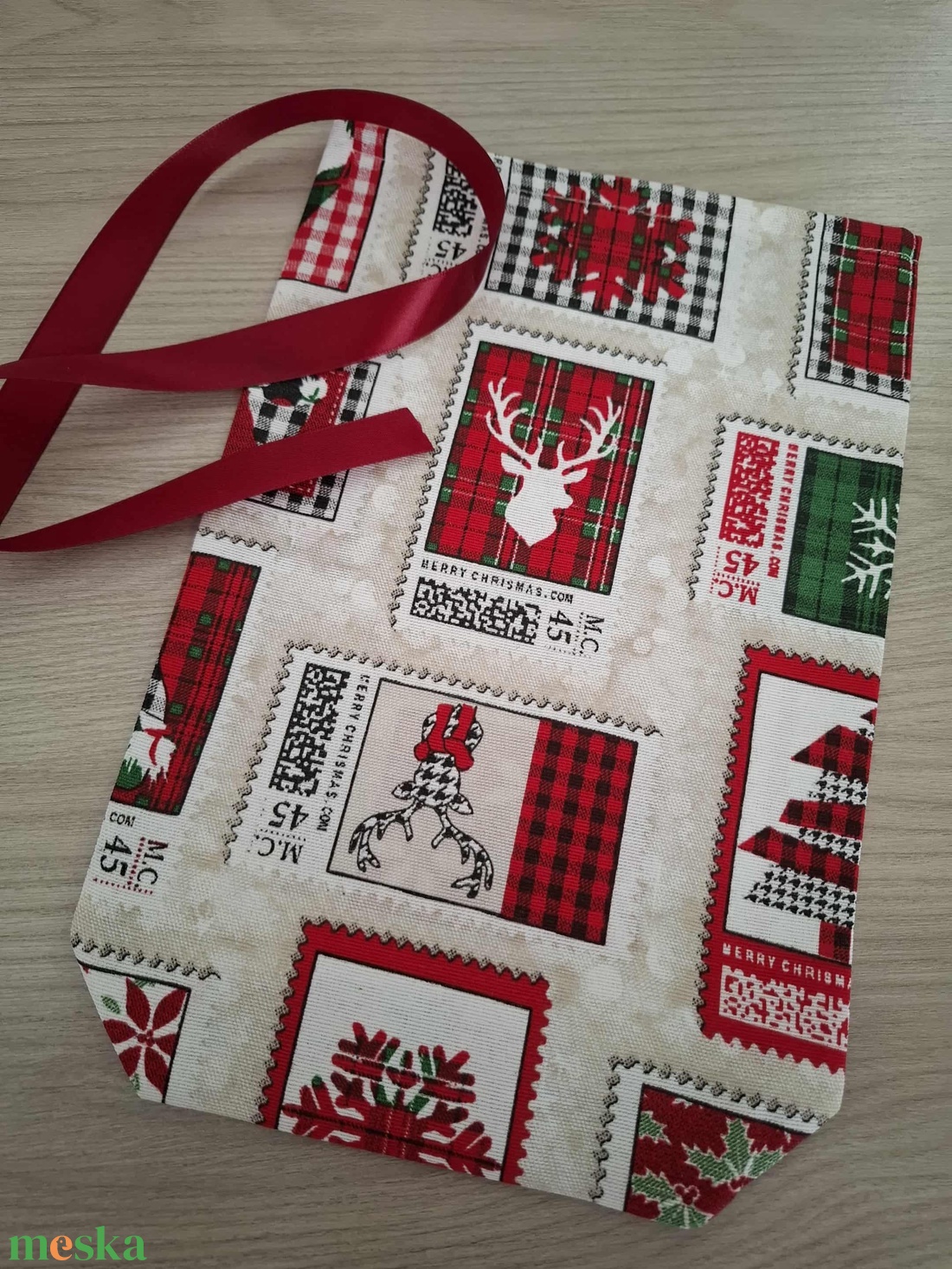 Mikulás zsák - bélyeges, téli hangulatban - karácsony - mikulás - mikulás zsák - Meska.hu