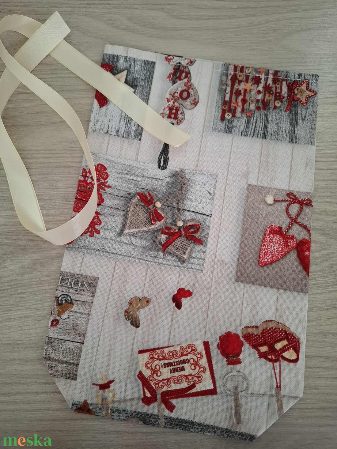 Mikulás zsák - rusztikus ünnepi minta - karácsony - mikulás - mikulás zsák - Meska.hu