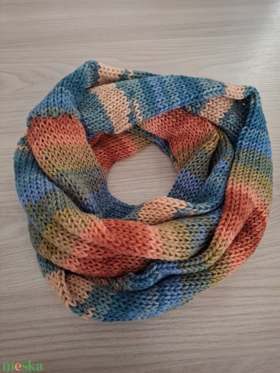 Kötött csősál batikolt fonalból - naplemente  - ruha & divat - sál, sapka, kendő - sál - Meska.hu