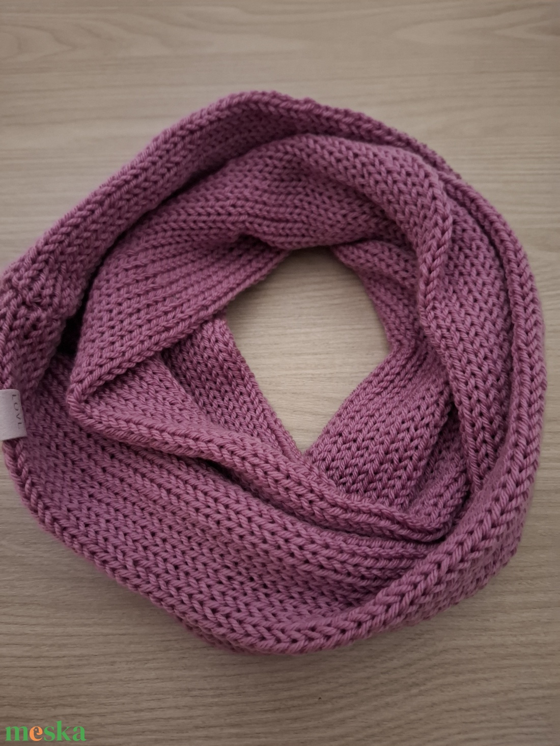 Kötött csősál puha fonalból - lilás rózsaszín - ruha & divat - sál, sapka, kendő - sál - Meska.hu