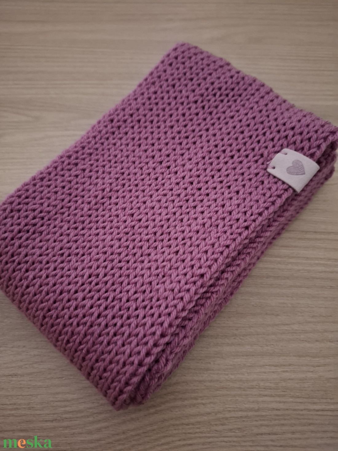 Kötött csősál puha fonalból - lilás rózsaszín - ruha & divat - sál, sapka, kendő - sál - Meska.hu