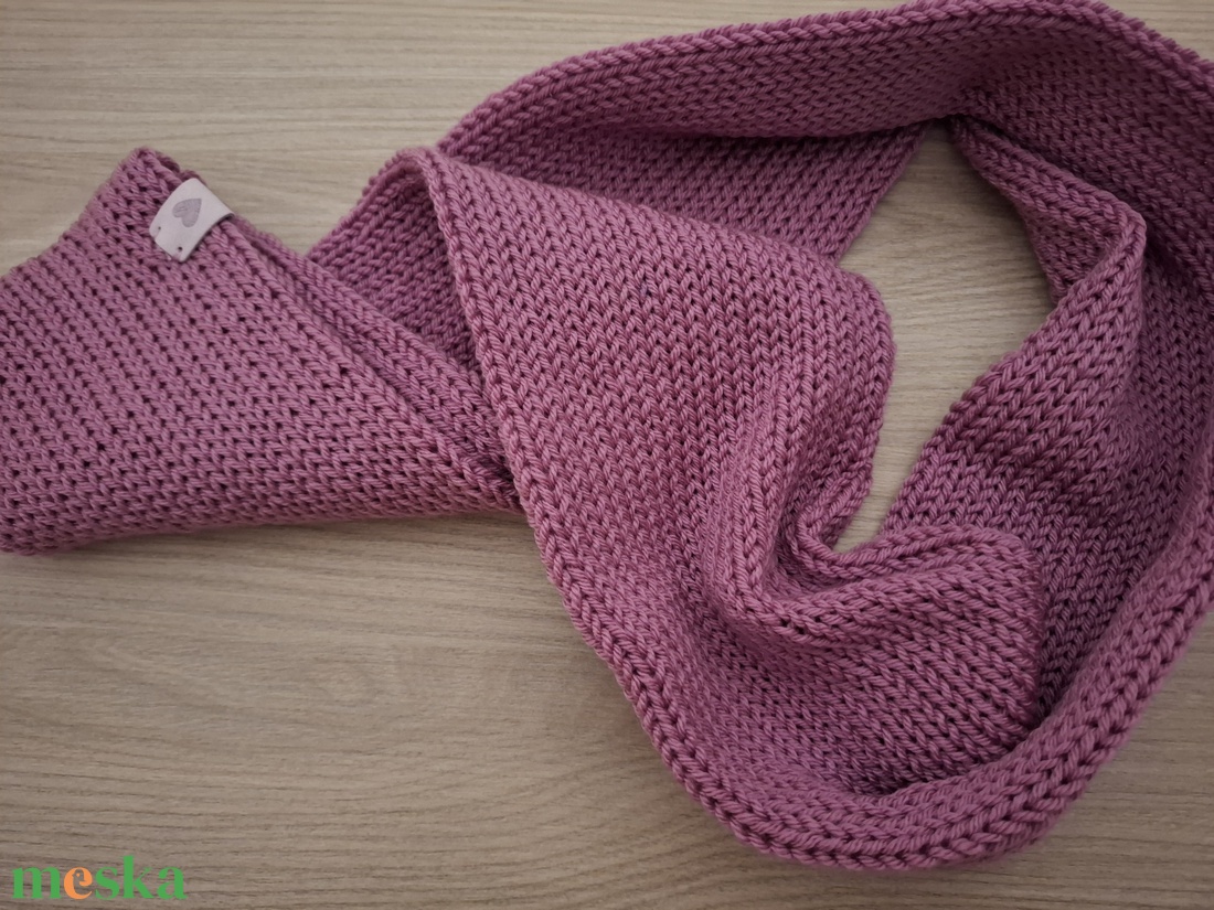 Kötött csősál puha fonalból - lilás rózsaszín - ruha & divat - sál, sapka, kendő - sál - Meska.hu