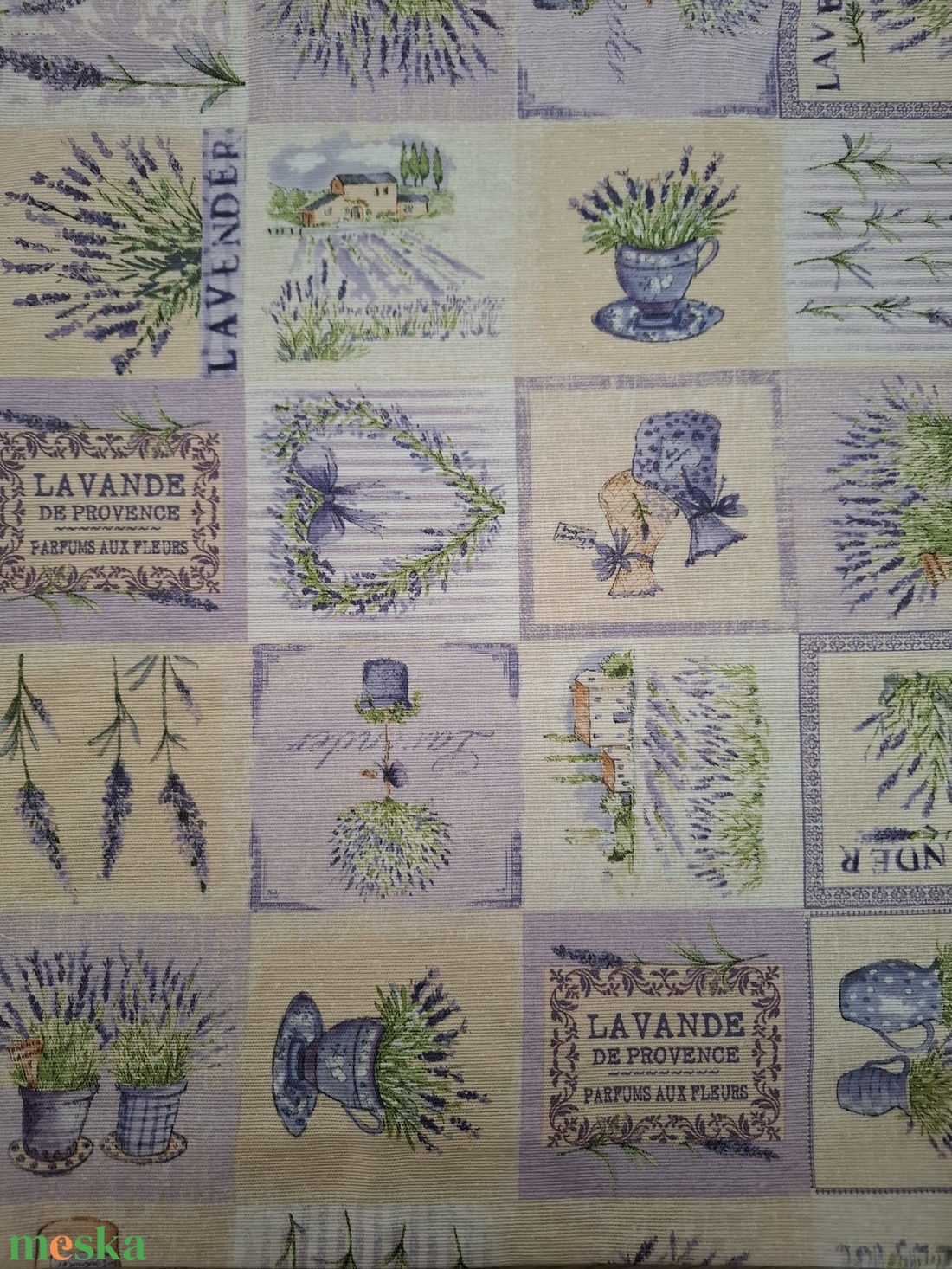 Ajándék szett hölgyeknek - kötény és szatyor, levendulás mintával - otthon & életmód - konyhafelszerelés, tálalás - konyhai textil - kötény - Meska.hu