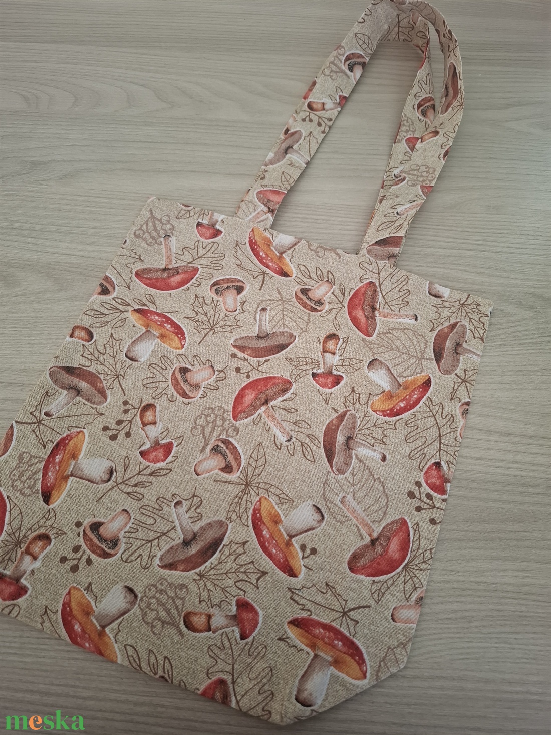 Őszi szatyor és zsákocska szett - gombás - táska & tok - bevásárlás & shopper táska - shopper, textiltáska, szatyor - Meska.hu