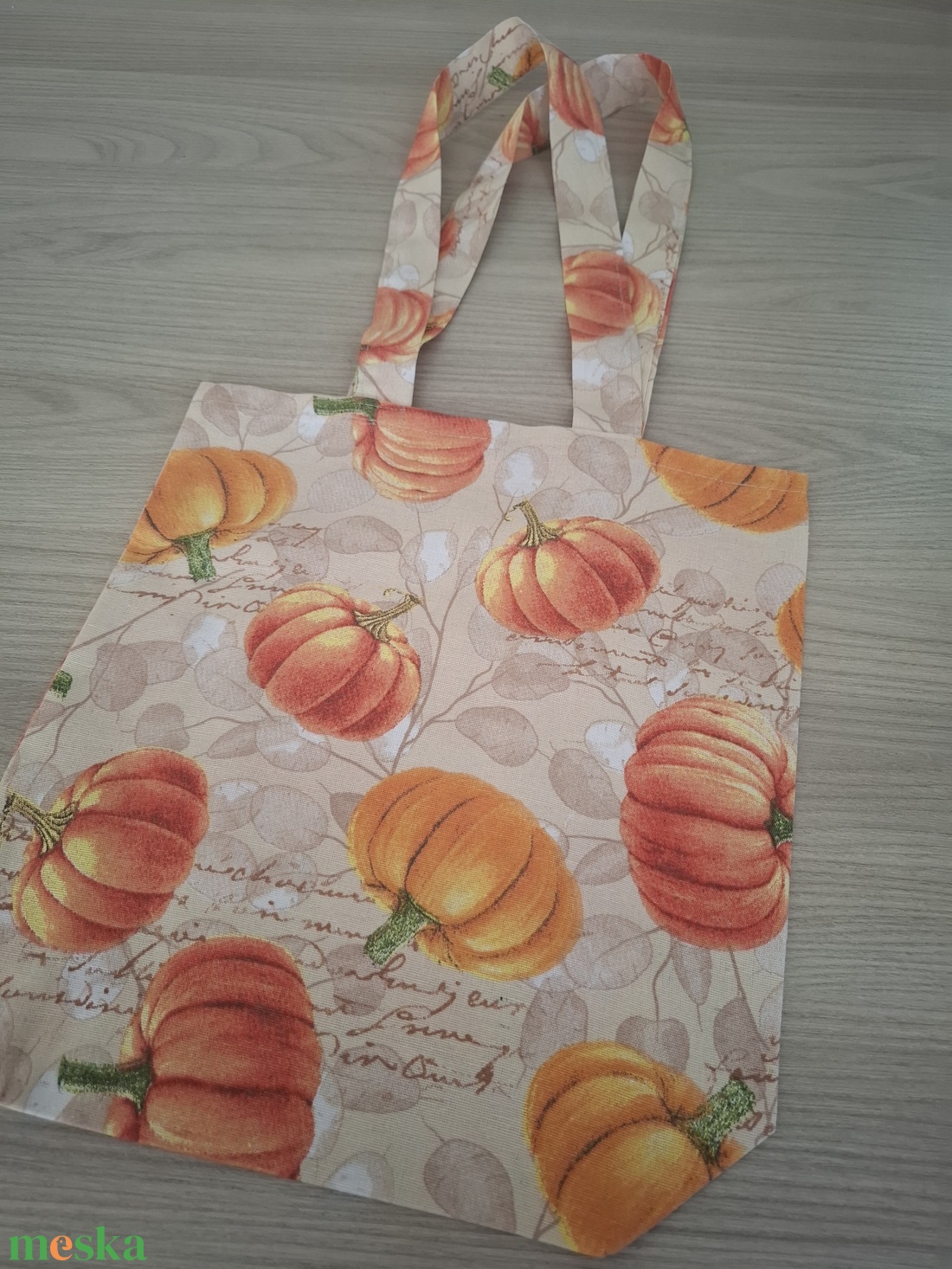 Őszi szatyor és zsákocska szett - tököcskék - táska & tok - bevásárlás & shopper táska - shopper, textiltáska, szatyor - Meska.hu