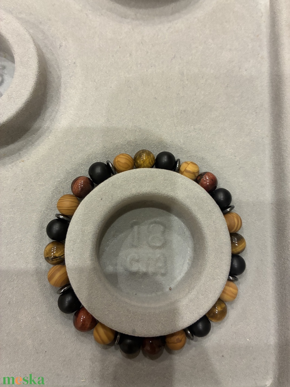 Férfi tigrisszem-achát ásvány karkötő - ékszer - karkötő - ásványkarkötő - Meska.hu