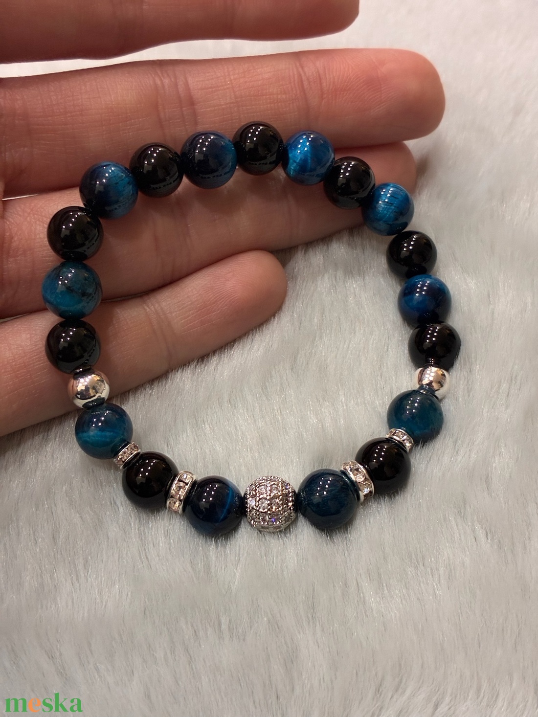 Tigrisszem-achát ásvány karkötő - ékszer - karkötő - ásványkarkötő - Meska.hu