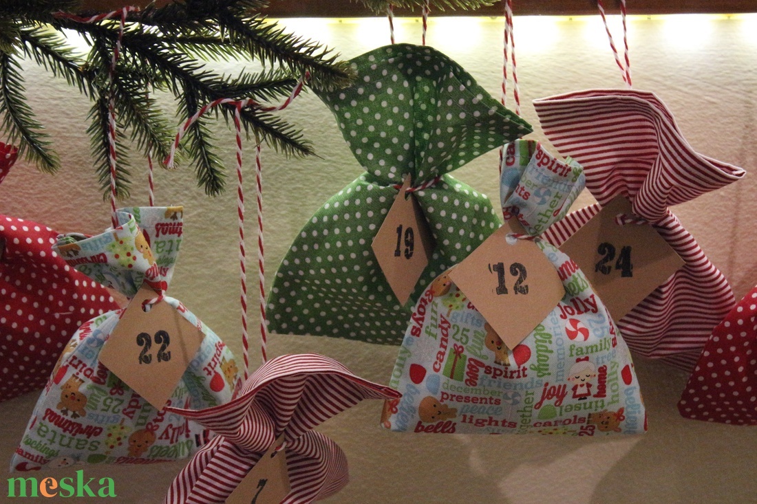Adventi zsákok (adventi naptár) : piros-zöld szett - karácsony - adventi díszek - adventi naptár - Meska.hu Adventi zsákok (adventi naptár) : piros-zöld szett - karácsony - adventi díszek - adventi naptár - Meska.hu