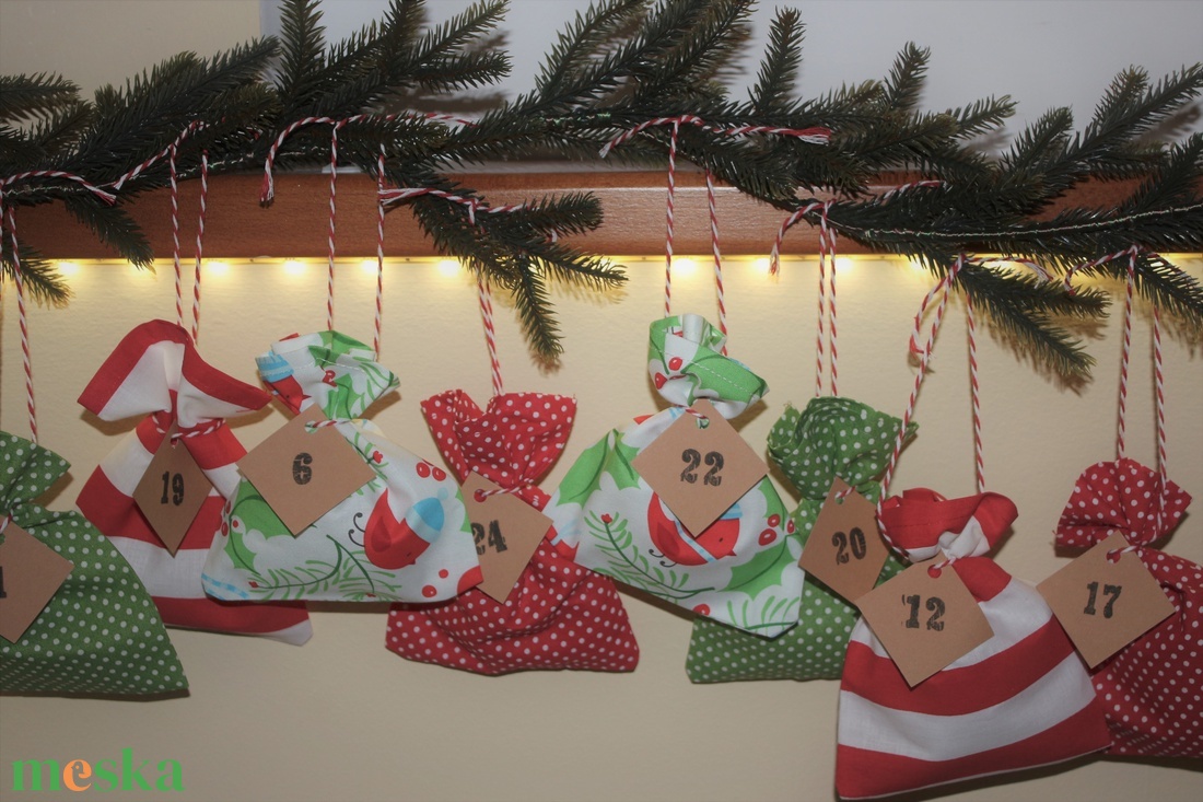 Adventi zsákok (adventi naptár) : piros-zöld madár szett - karácsony - adventi díszek - adventi naptár - Meska.hu Adventi zsákok (adventi naptár) : piros-zöld madár szett - karácsony - adventi díszek - adventi naptár - Meska.hu
