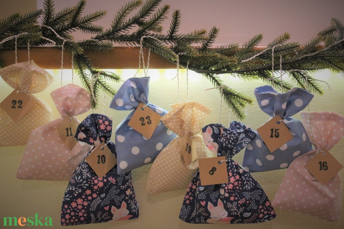 Adventi zsákok (adventi naptár) : kék róka szett - karácsony - adventi díszek - adventi naptár - Meska.hu Adventi zsákok (adventi naptár) : kék róka szett - karácsony - adventi díszek - adventi naptár - Meska.hu
