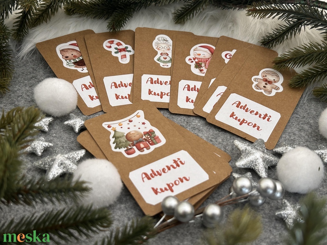 Adventi kupon - barna karácsonyi - karácsony - adventi díszek - adventi naptár - Meska.hu