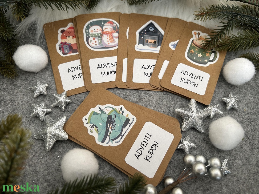 Adventi kupon - barna téli - karácsony - adventi díszek - adventi naptár - Meska.hu