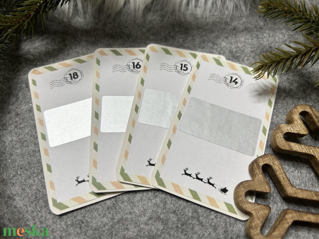 Adventi kupon - fehér-barna állatos - karácsony - adventi díszek - adventi naptár - Meska.hu