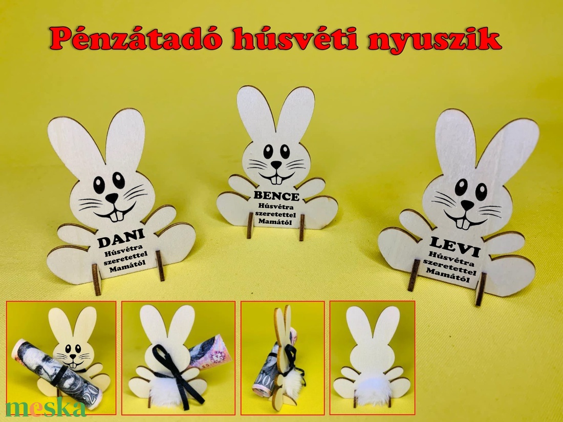 Névre szóló pénzátadó húsvéti nyuszi - kellékek & szerszámok - dekorációs kellékek - figurák - Meska.hu Névre szóló pénzátadó húsvéti nyuszi - kellékek & szerszámok - dekorációs kellékek - figurák - Meska.hu