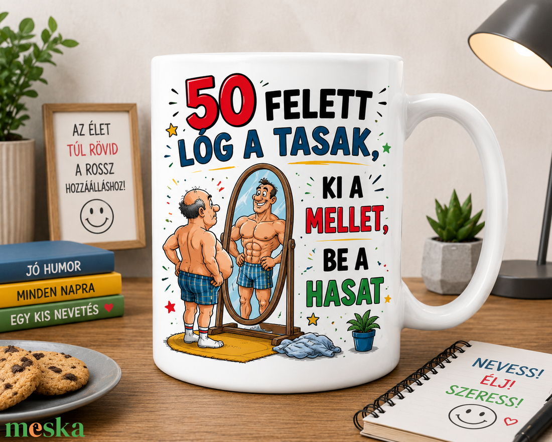 50 felett lóg a tasak bögre - otthon & életmód - konyhafelszerelés, tálalás - tálalás - bögre & csésze - Meska.hu