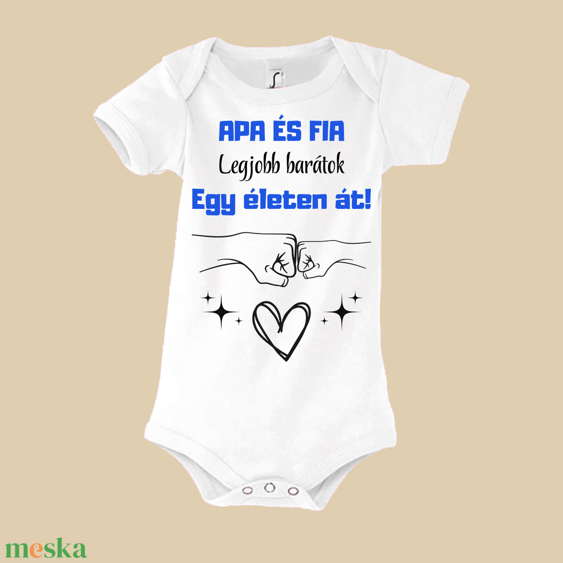 Apa és fia baba body - baba - mama - babaruházat - baba body - Meska.hu