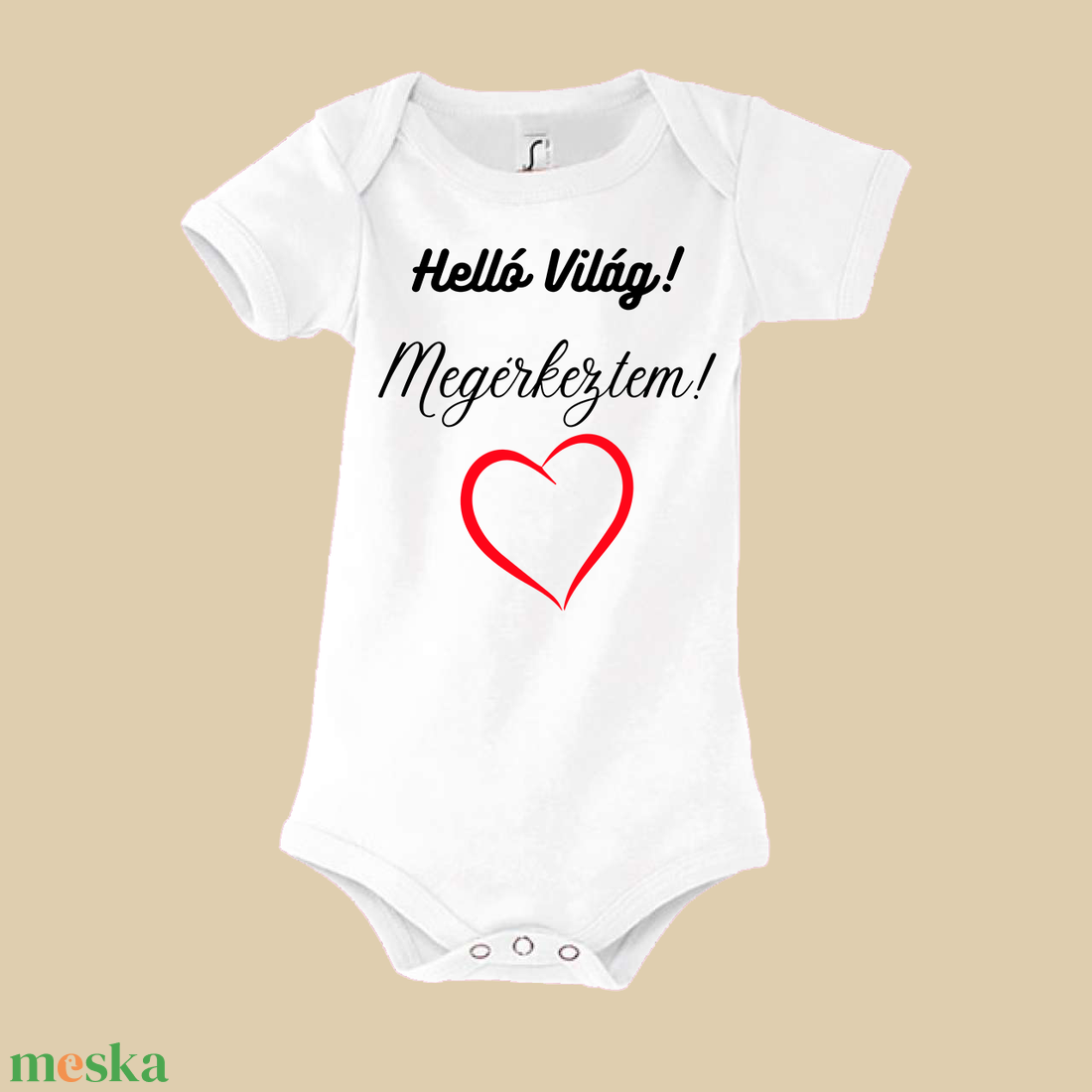 Hello világ baba Bódy - baba - mama - babaruházat - baba body - Meska.hu