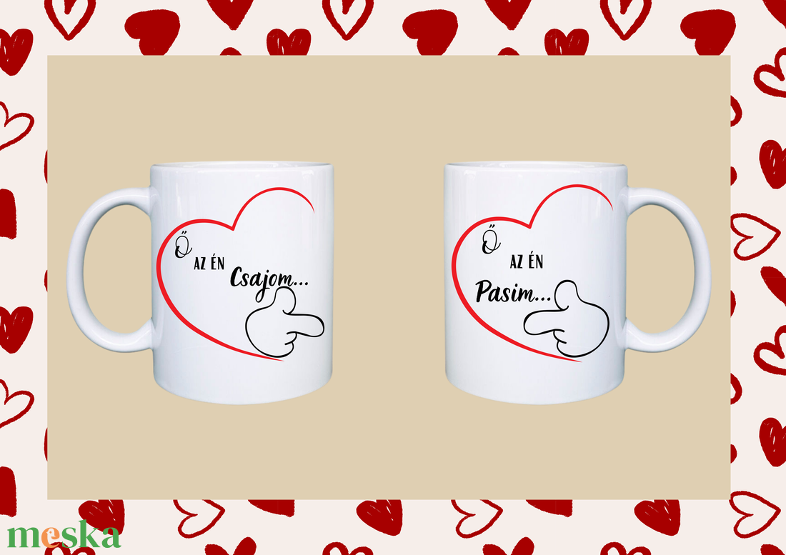 Ő az én csajom (2 db os szett) - otthon & életmód - konyhafelszerelés, tálalás - tálalás - bögre & csésze - Meska.hu