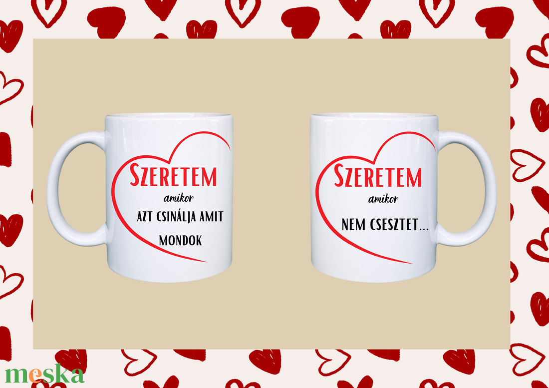 Szeretem amikor (2 db os szett) - otthon & életmód - konyhafelszerelés, tálalás - tálalás - bögre & csésze - Meska.hu