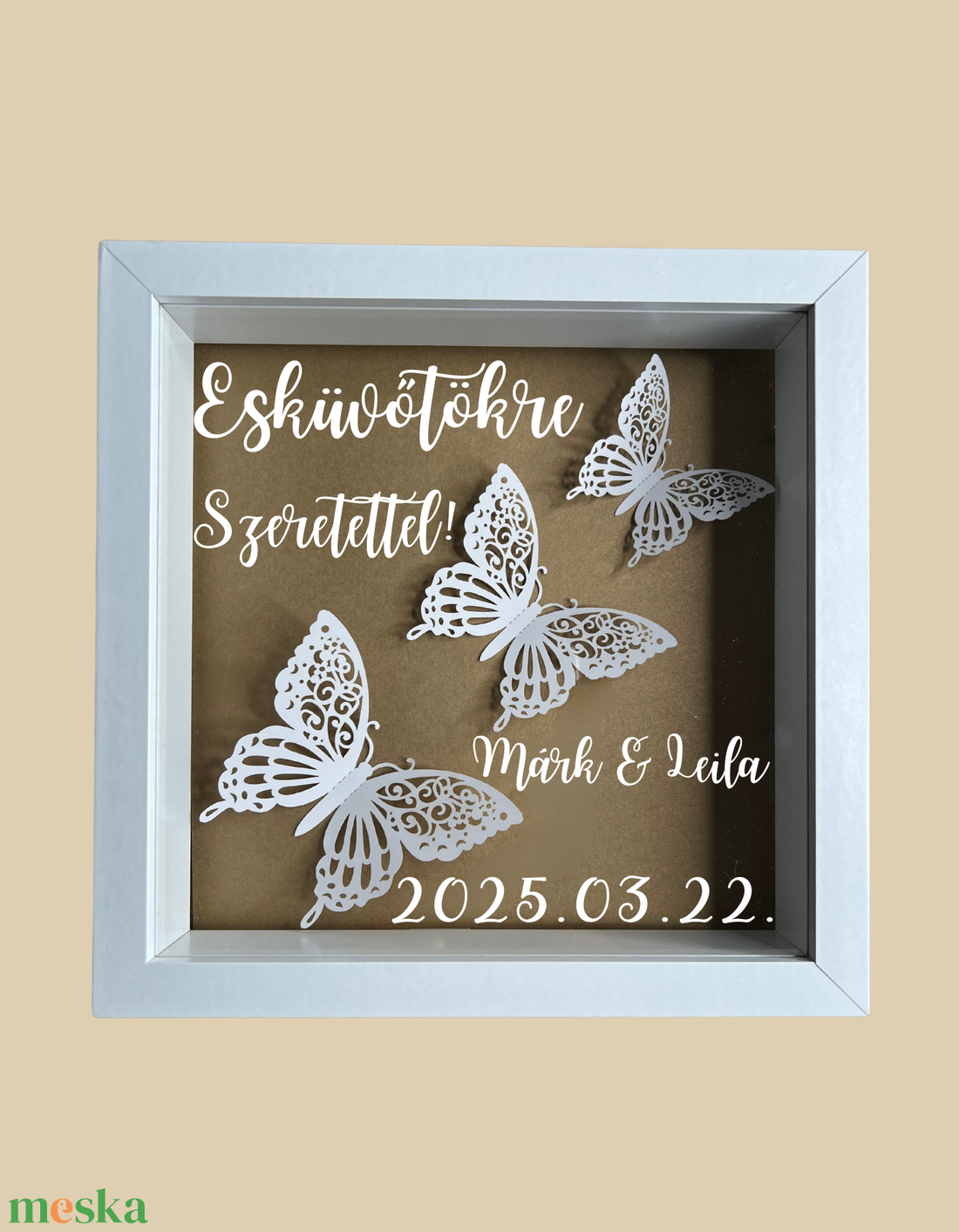 3 D kép arany-fehér - otthon & életmód - dekoráció - kép & falikép - táblakép - Meska.hu