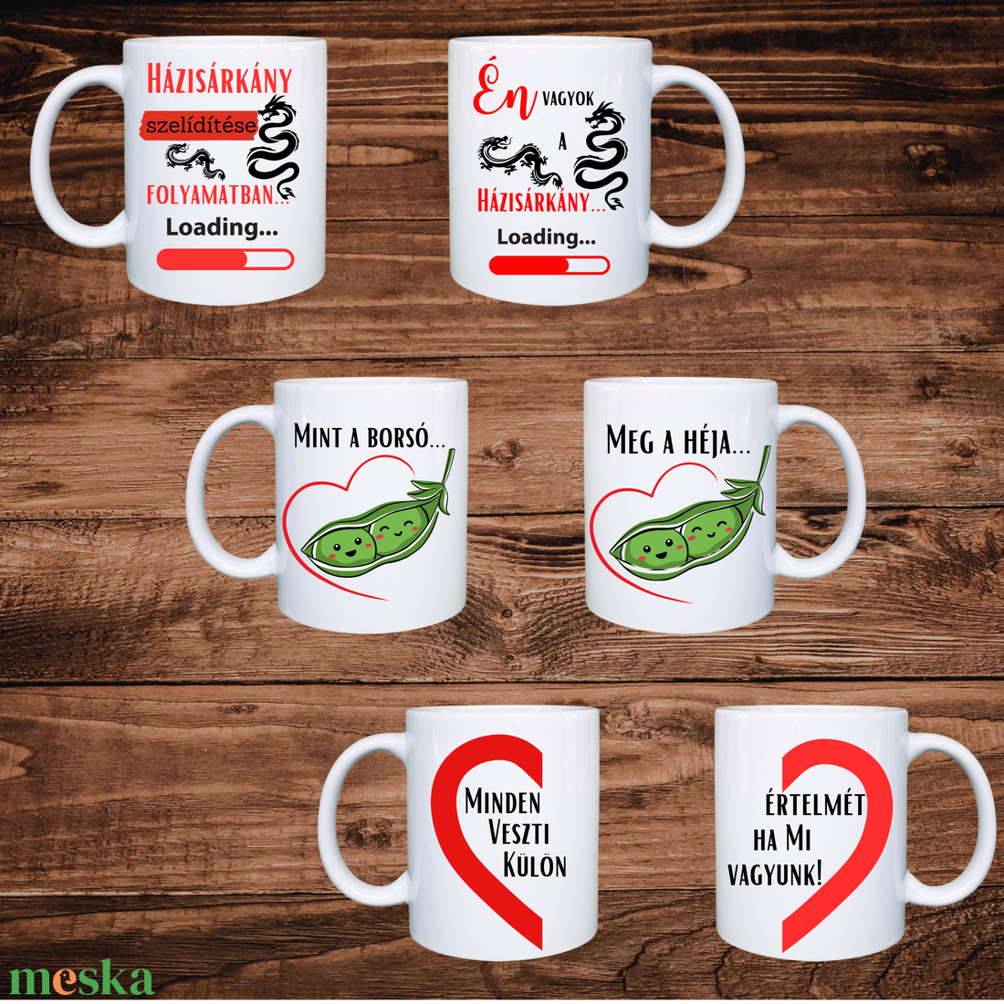 Páros bögre szett bármilyen szöveggel és képpel (2 db os szett) - otthon & életmód - konyhafelszerelés, tálalás - tálalás - bögre & csésze - Meska.hu