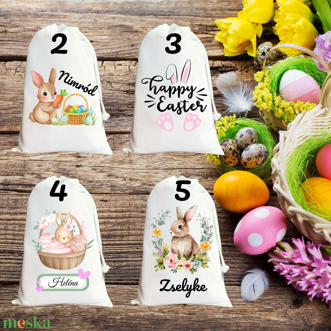 Tojásgyűjtő zsák - ünnepi díszek, dekorációk - húsvéti díszek és dekorációk - húsvéti kosár - Meska.hu