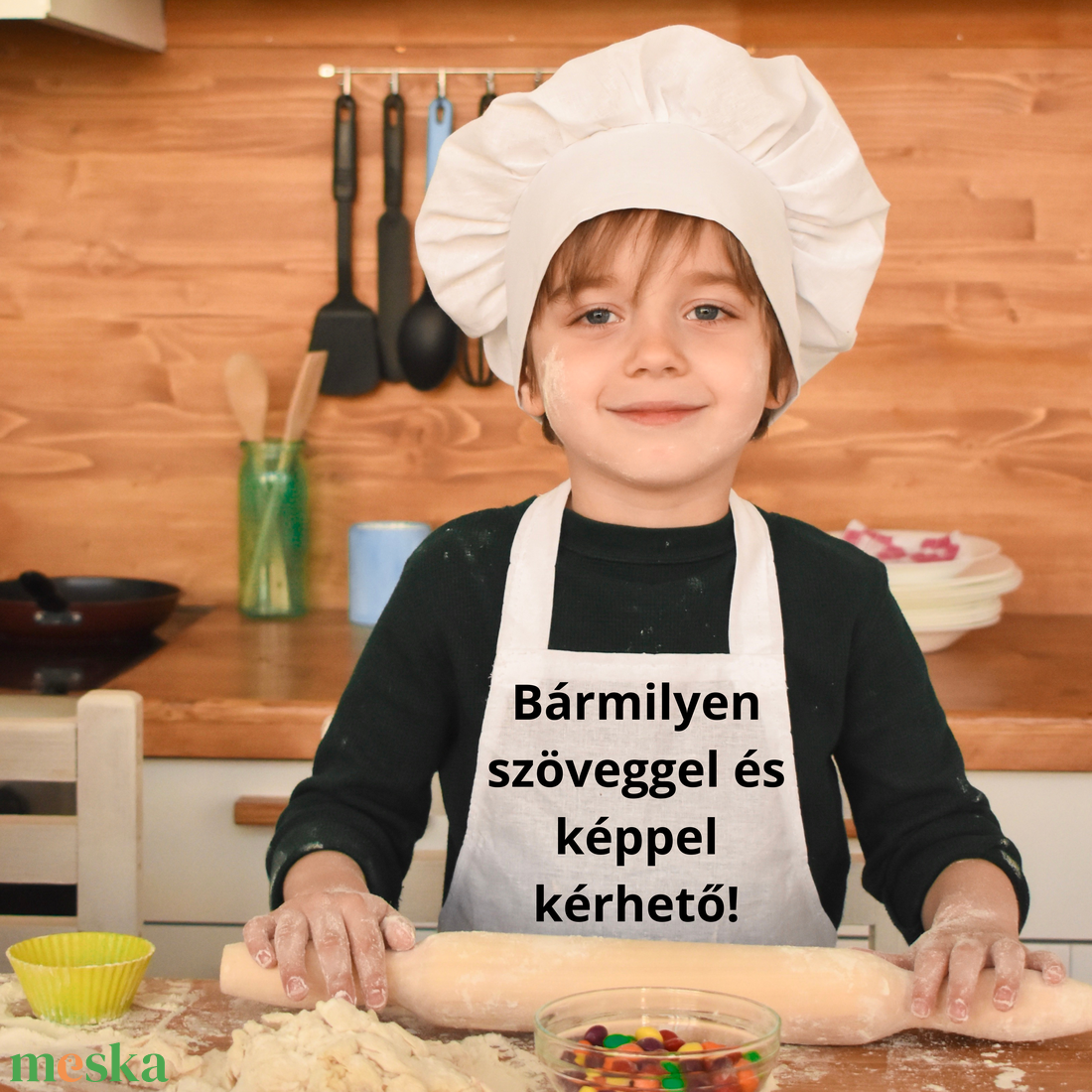 Gyerek kötény több méretben és színben, bármilyen mintával - otthon & életmód - konyhafelszerelés, tálalás - konyhai textil - kötény - Meska.hu