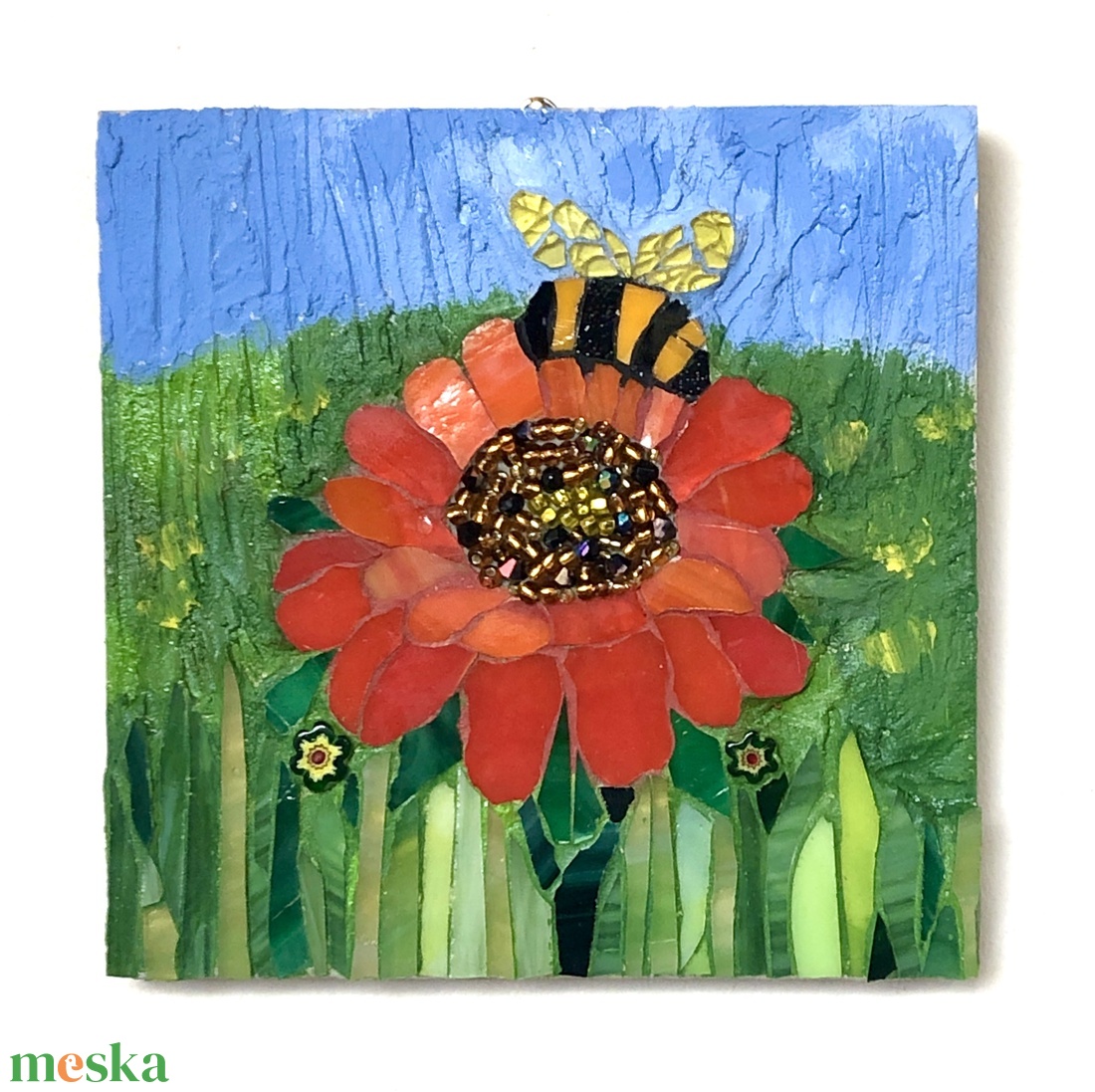 Mozaik kép vidám nyári virággal - otthon & életmód - dekoráció - kép & falikép - mozaik kép - Meska.hu