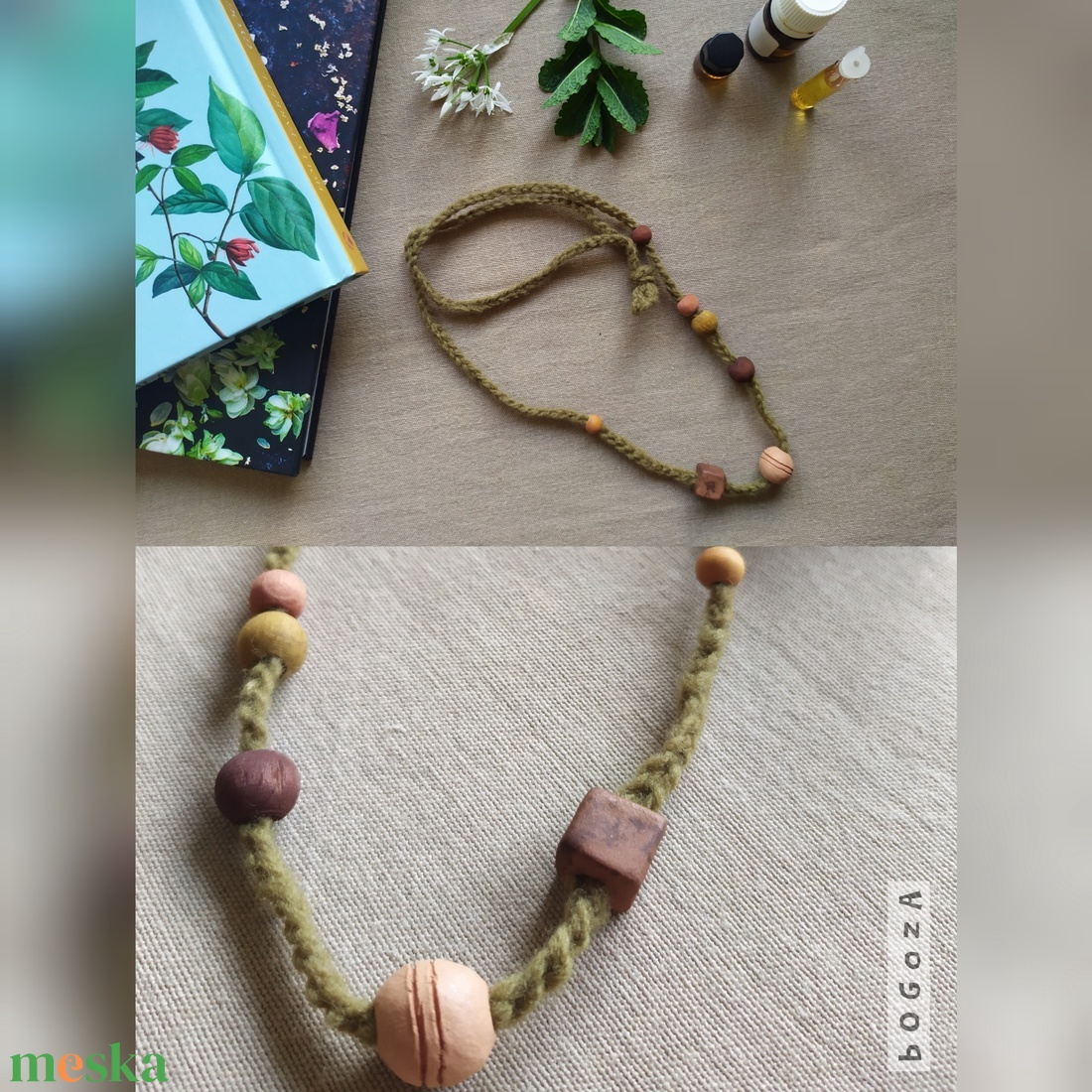 Növényfestett, illóolajat hordozó nyaklánc - ékszer - nyaklánc - hosszú nyaklánc - Meska.hu Növényfestett, illóolajat hordozó nyaklánc - ékszer - nyaklánc - hosszú nyaklánc - Meska.hu