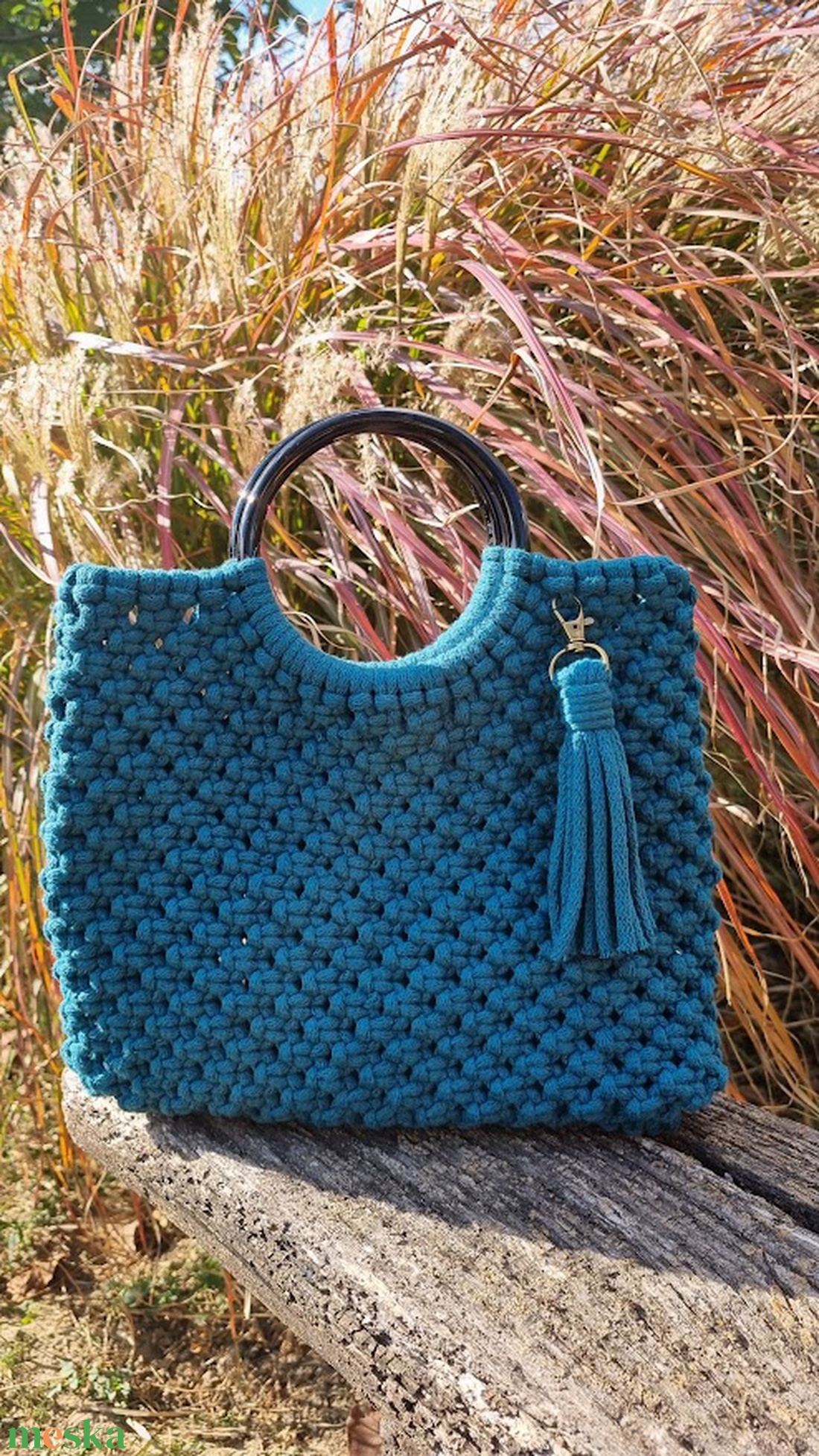 Makramé elegancia táska - táska & tok - kézitáska & válltáska - kézitáska - Meska.hu