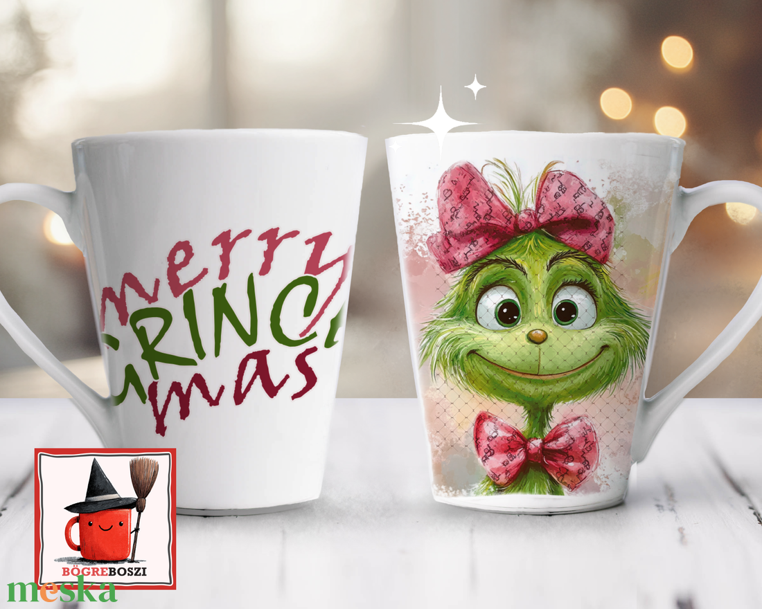 Grincses Latte Bögre  /  Happy Grincs Time - otthon & életmód - konyhafelszerelés, tálalás - tálalás - bögre & csésze - Meska.hu