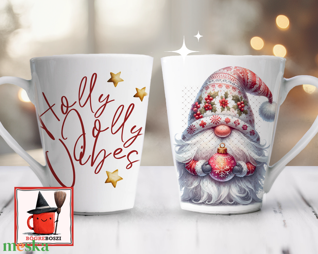 Karácsonyi Manó Latte Bögre  /Fizzle - otthon & életmód - konyhafelszerelés, tálalás - tálalás - bögre & csésze - Meska.hu