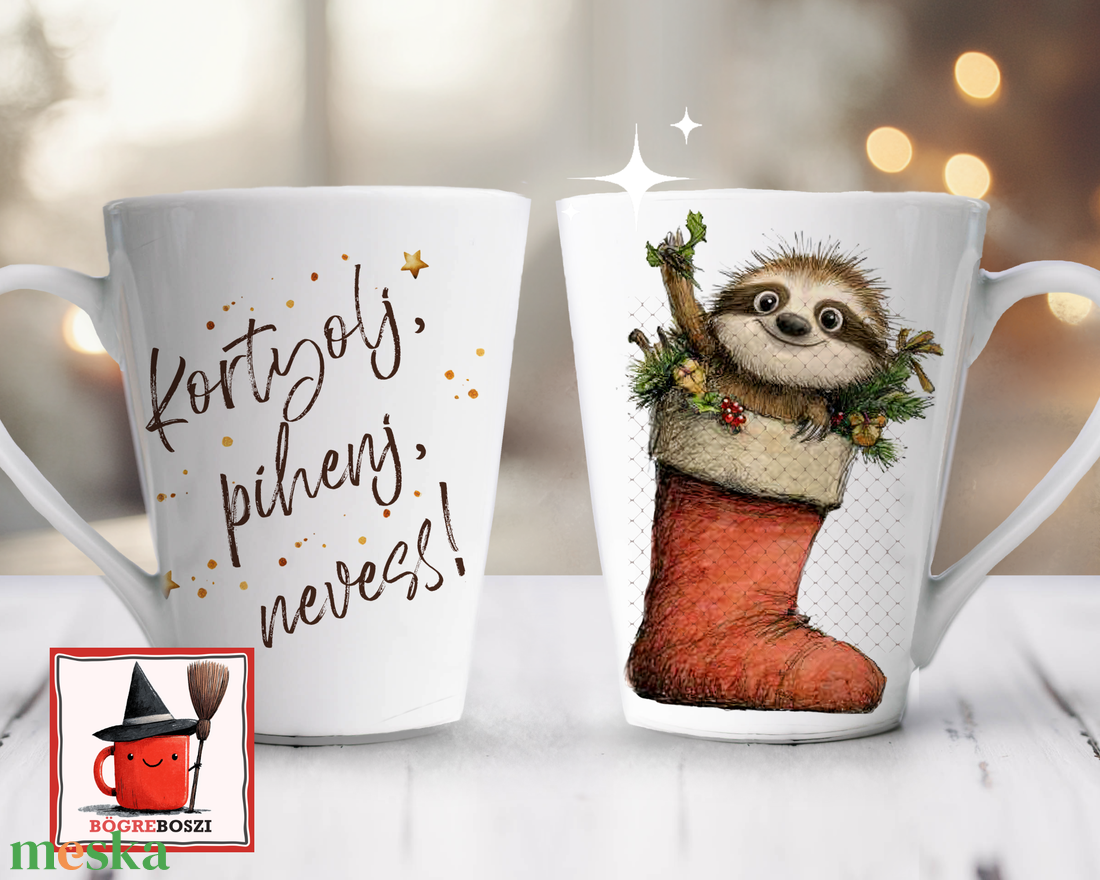 Karácsonyi Lajháros Latte Bögre  / Kukucs - otthon & életmód - konyhafelszerelés, tálalás - tálalás - bögre & csésze - Meska.hu