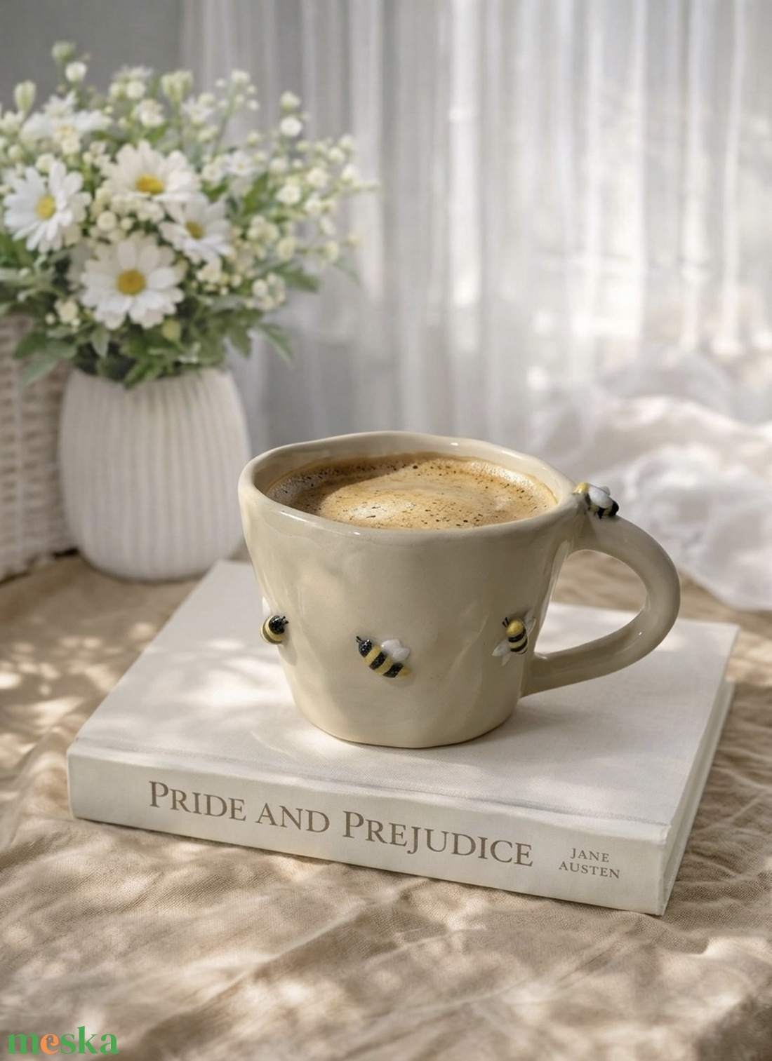 Méhecskés bögre - otthon & életmód - konyhafelszerelés, tálalás - tálalás - bögre & csésze - Meska.hu