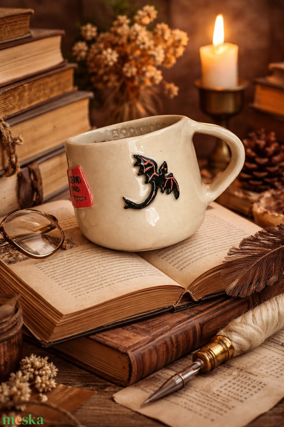 Könyvmoly bögre II. - otthon & életmód - konyhafelszerelés, tálalás - tálalás - bögre & csésze - Meska.hu