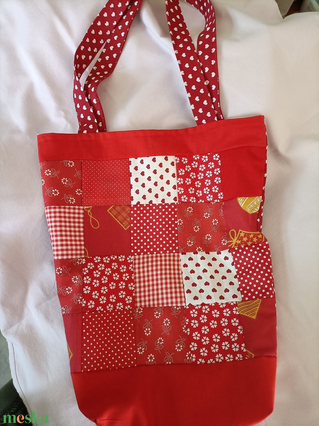 Piros táska - táska & tok - bevásárlás & shopper táska - shopper, textiltáska, szatyor - Meska.hu