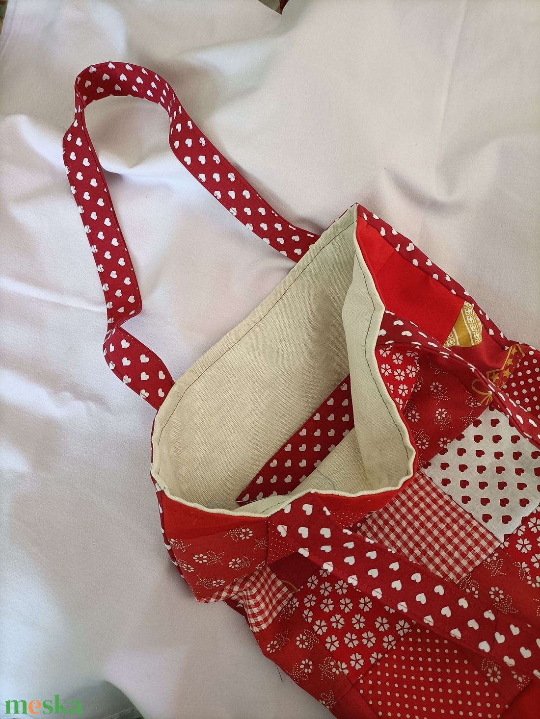 Piros táska - táska & tok - bevásárlás & shopper táska - shopper, textiltáska, szatyor - Meska.hu