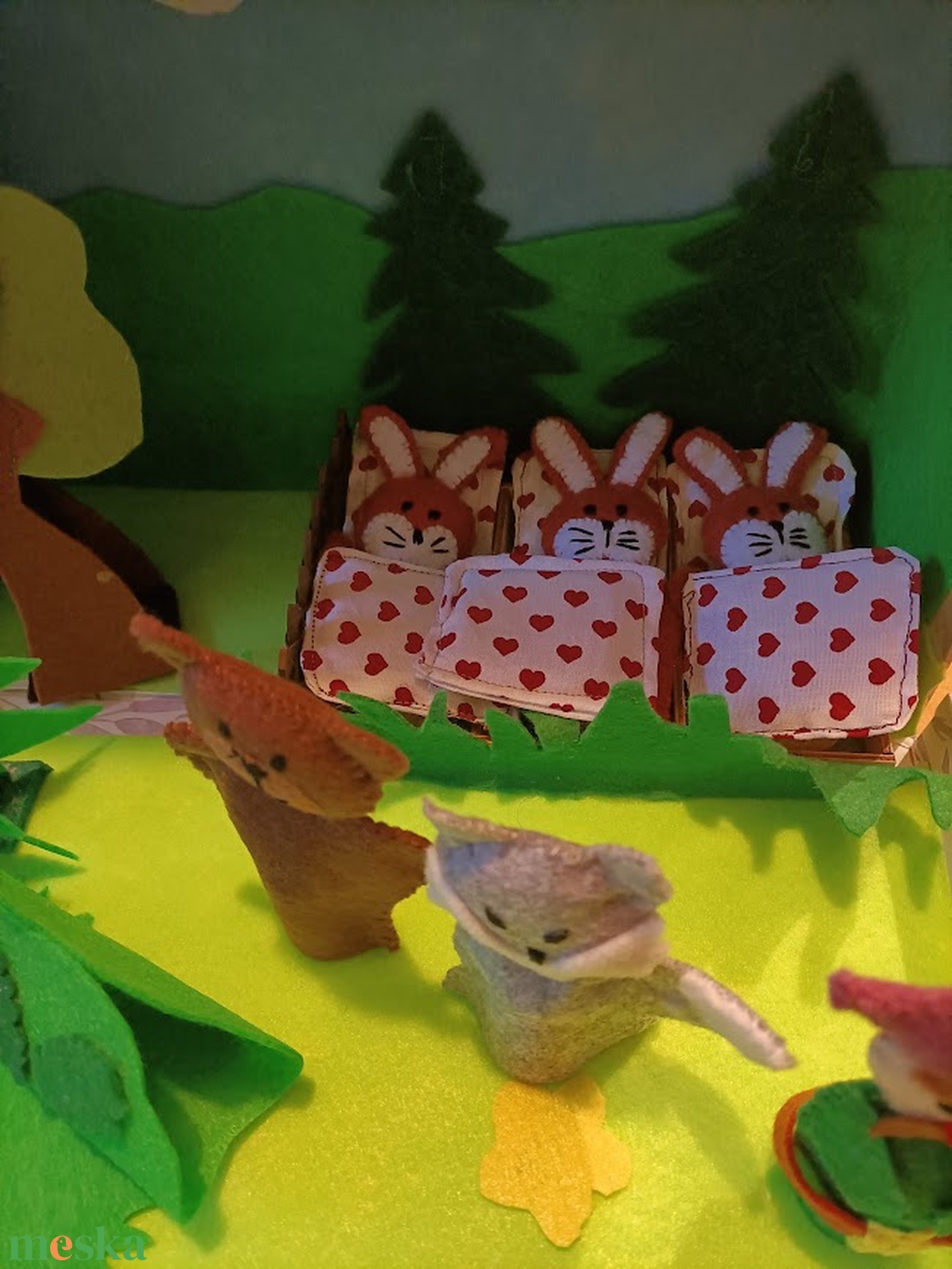 Mese a böröndben-A 3 nyúl-ujjbáb figurák - játék & sport - bábok - báb készlet - Meska.hu