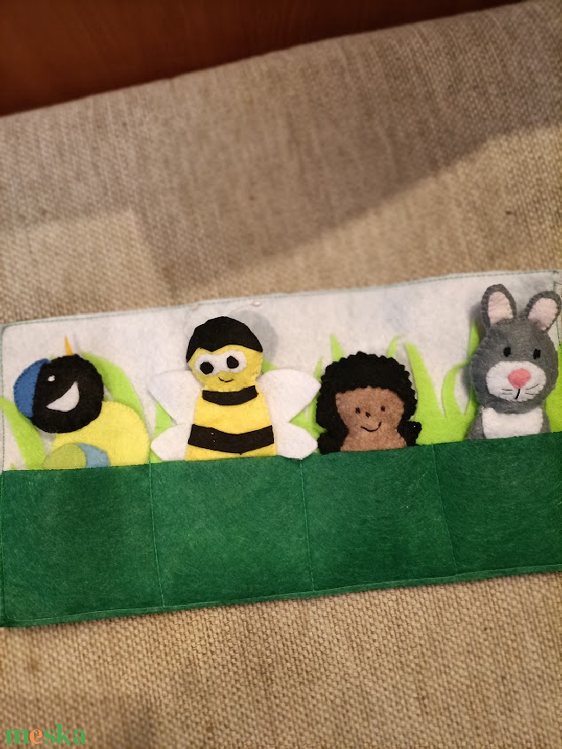 Nyuszi és új barátai-ujjbábok - játék & sport - bábok - ujjbáb - Meska.hu