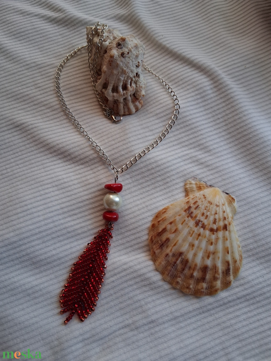 Elegáns gyöngyfűzött ékszerszett - ékszer - nyaklánc - hosszú nyaklánc - Meska.hu