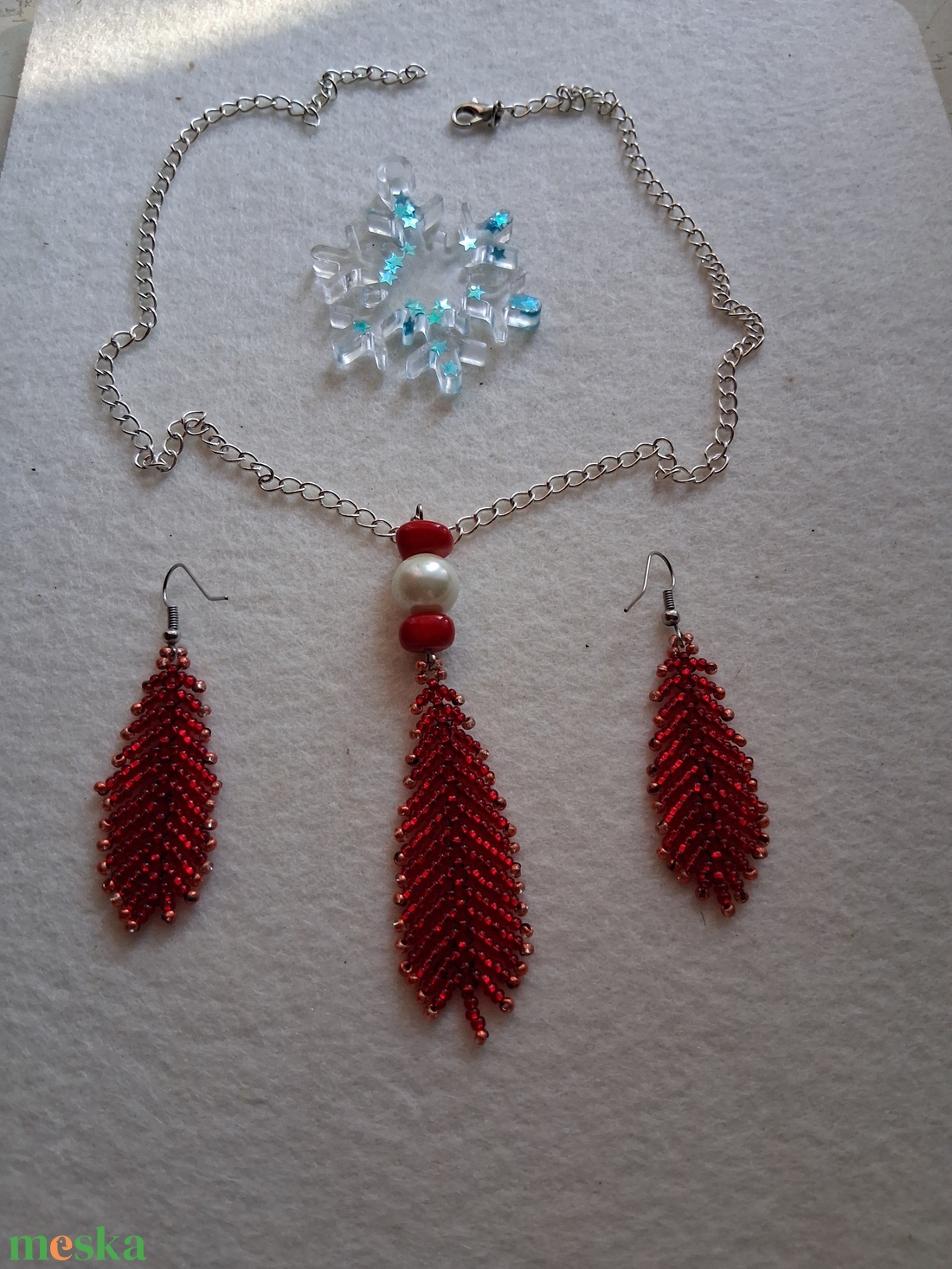 Elegáns gyöngyfűzött ékszerszett - ékszer - nyaklánc - hosszú nyaklánc - Meska.hu