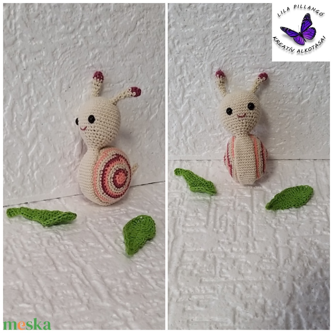 Amigurumi csiga - játék & sport - plüssállat & játékfigura - csiga - Meska.hu