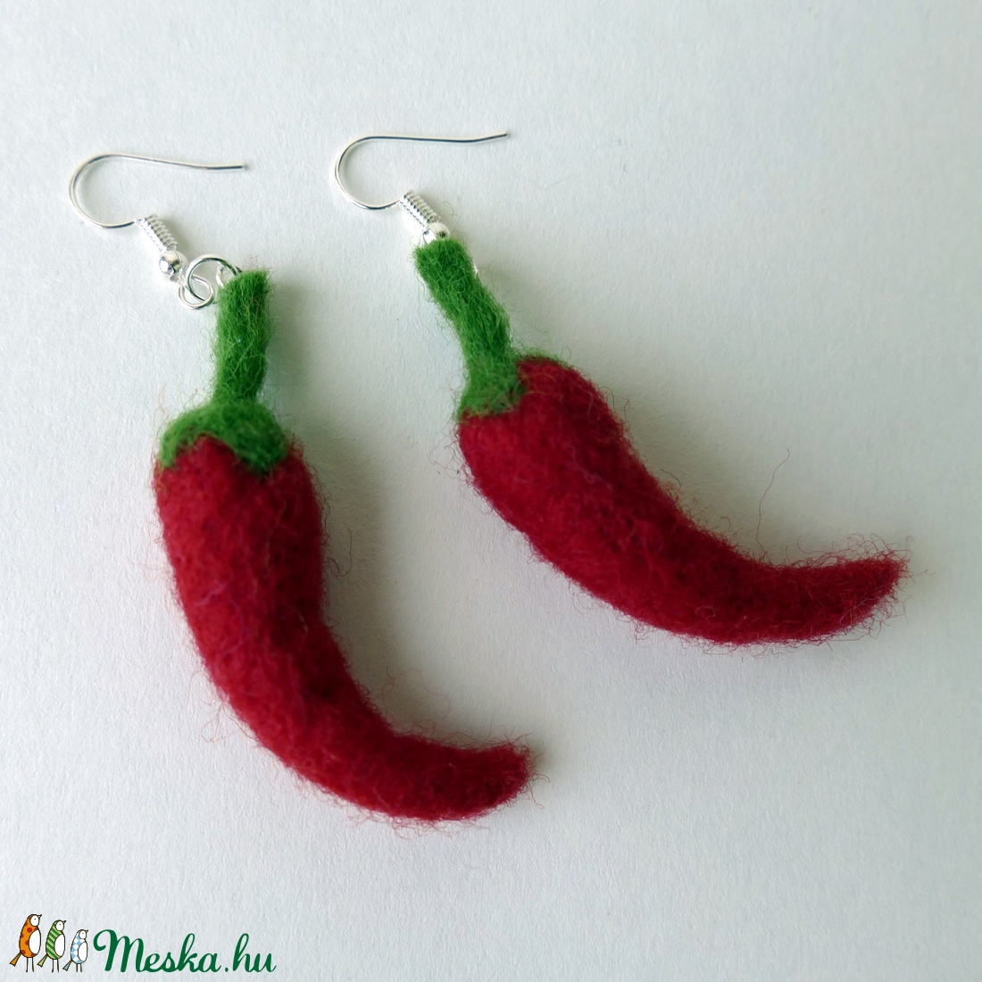 Kalocsai paprika - nemezelt fülbevaló merinói gyapjúból - ékszer - fülbevaló - lógó fülbevaló - Meska.hu Kalocsai paprika - nemezelt fülbevaló merinói gyapjúból - ékszer - fülbevaló - lógó fülbevaló - Meska.hu