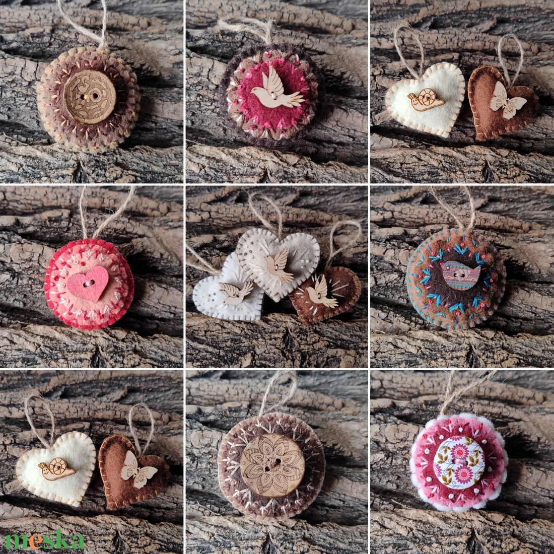 Piros csillag mandala - hímzett gyapjúfilc karácsonyfadísz, ajándék kísérő, kulcstartó, táska dísz - karácsony - karácsonyi lakásdekoráció - karácsonyfadíszek - Meska.hu