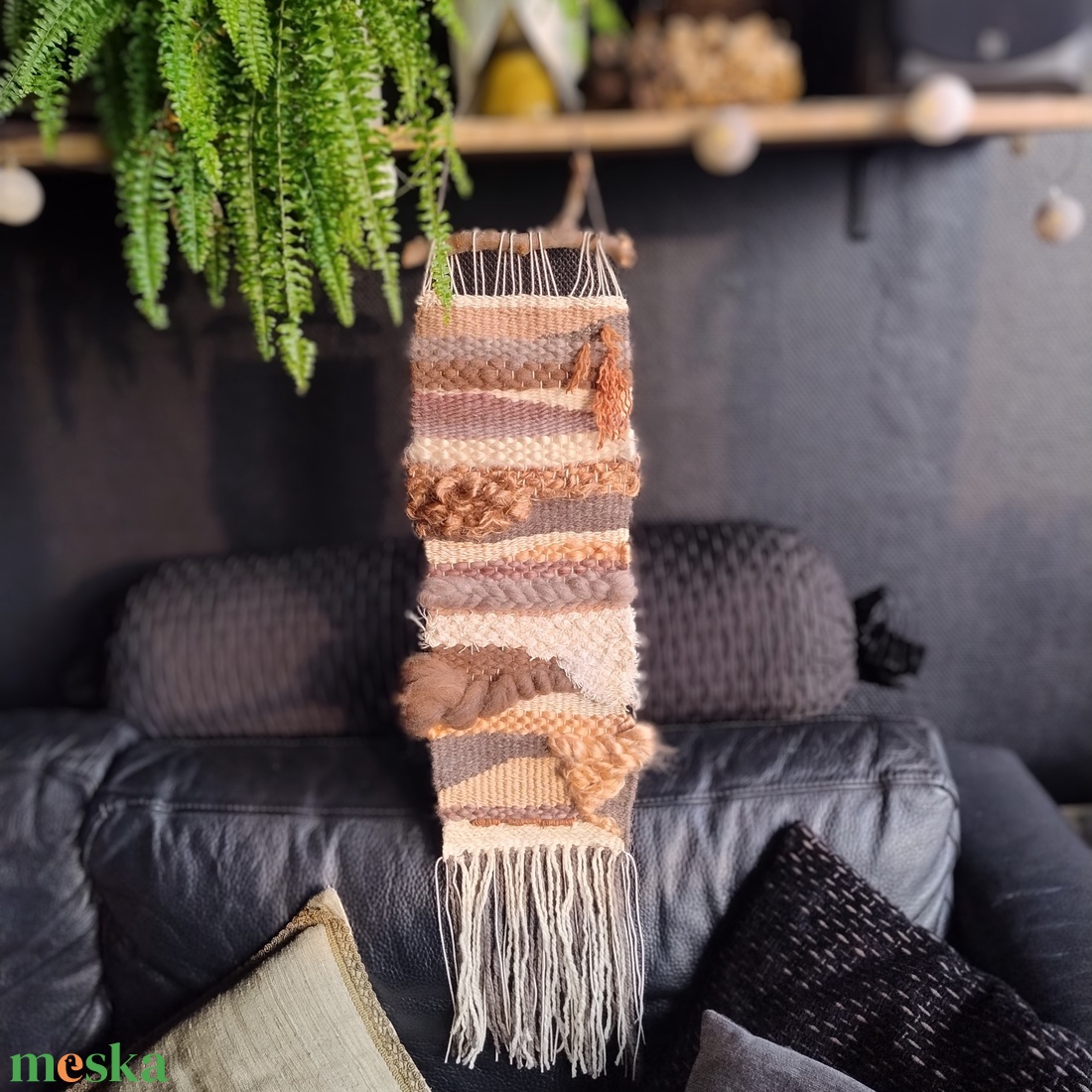 Dűnék - freestyle fali szőttes, dísz természetes anyagokból  - otthon & életmód - dekoráció - fali és függő dekoráció - falra akasztható dekor - Meska.hu